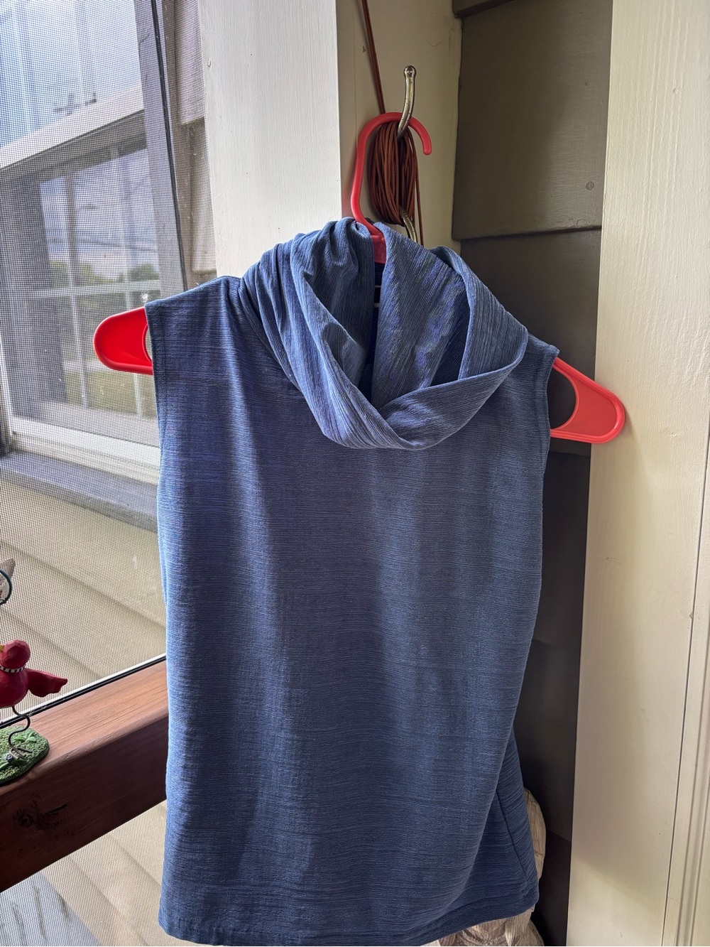 Blue Cowl Neck Tank Top